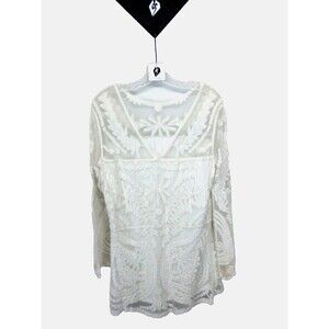 Tokyo Darling Women's Long Sleeve Lace A-Line Mid Knee White Dress Size Large